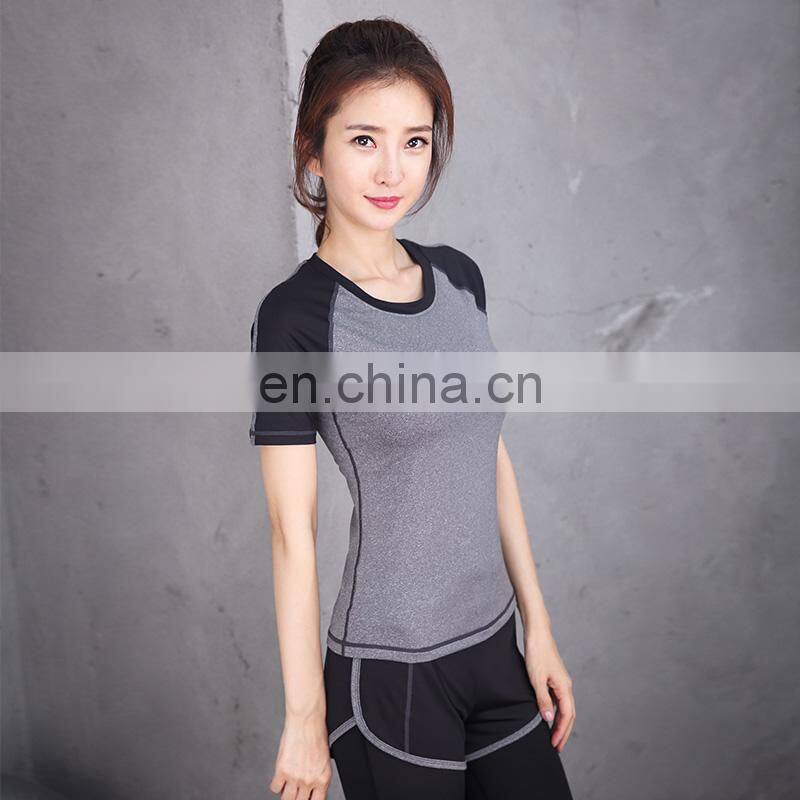 Cheap price promotion 90% polyester 10% spandex gym t shirt women wholesale