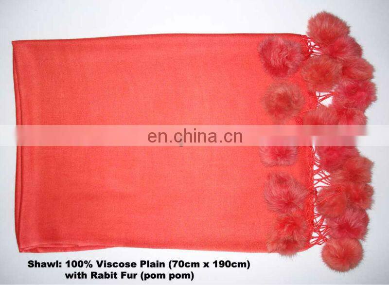 Paiseley design shawls with Fur balls