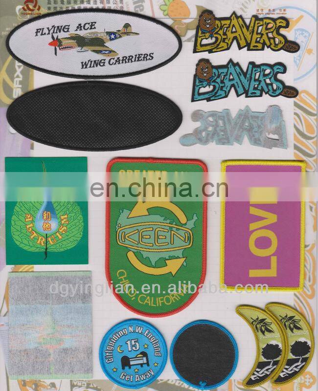 high definition satin damask woven label for sportwear