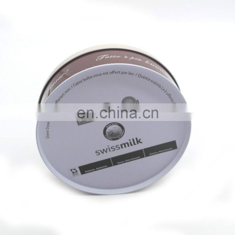 Direct factory christmas round gift tin box wholesale
