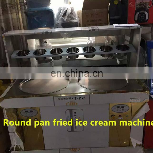 10 fruit container double pan Instant Ice Cream Rolls Machine/Thailand Rolled Fried Ice Cream Machine