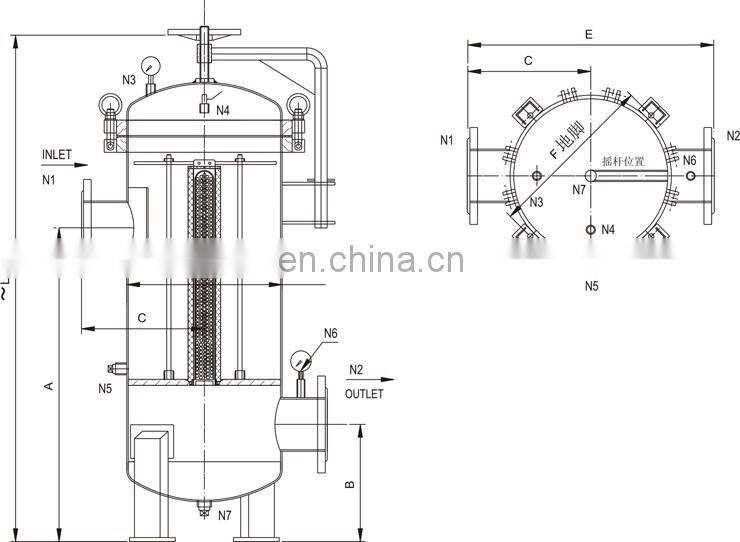 PP cartridge stainless steel water filter housing