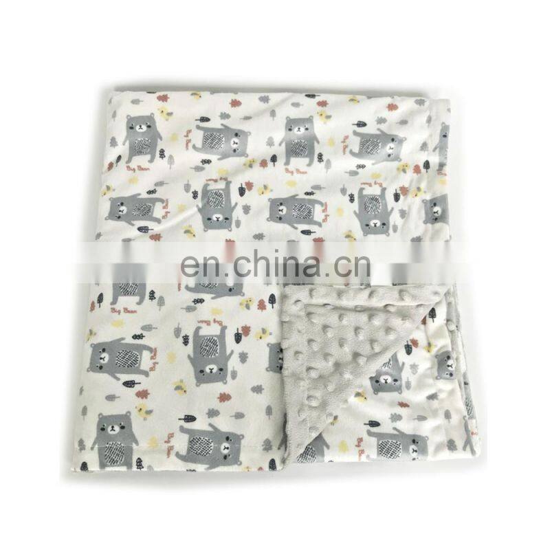 Super Soft Anti-Pilling Polyester Bubble Embossed Blanket Custom Fleece Minky