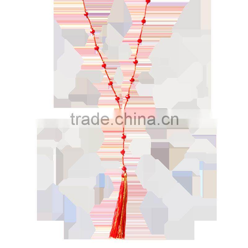 China latest beaded tassel necklace, long pendant necklaces for girls