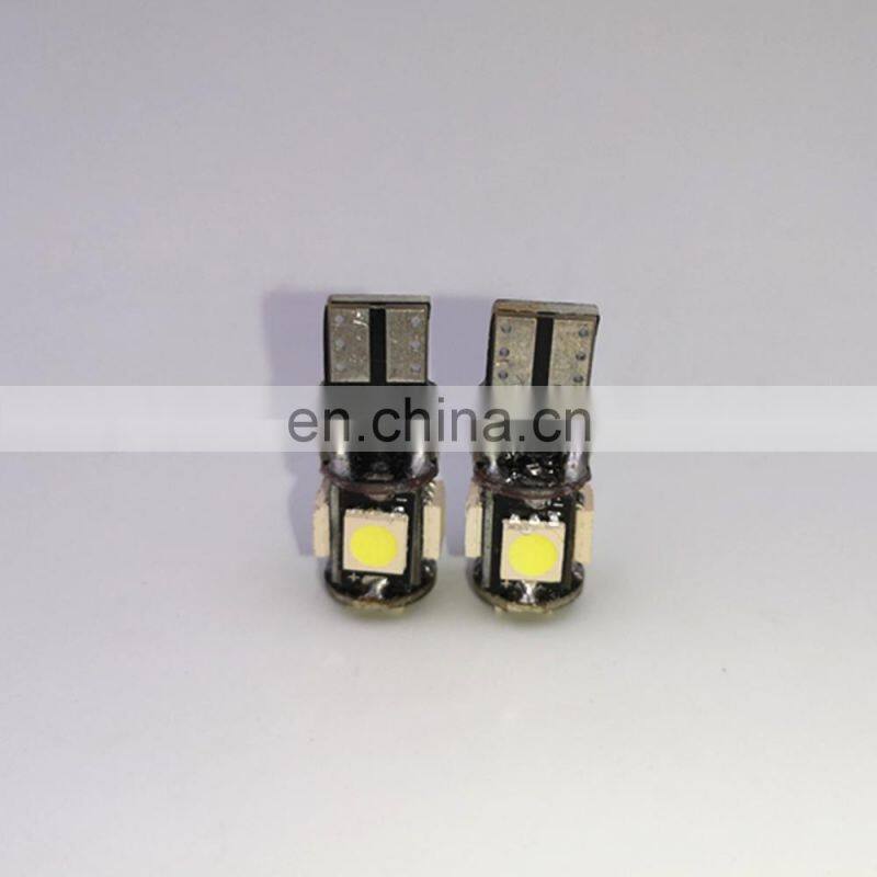 30PCS T10 Canbus White Blue Red Yellow Pink Green Ice Blue 5smd Car Light W5w 194 168 Error Bulbs DC 12V Wedge Lamp Parking Lamp