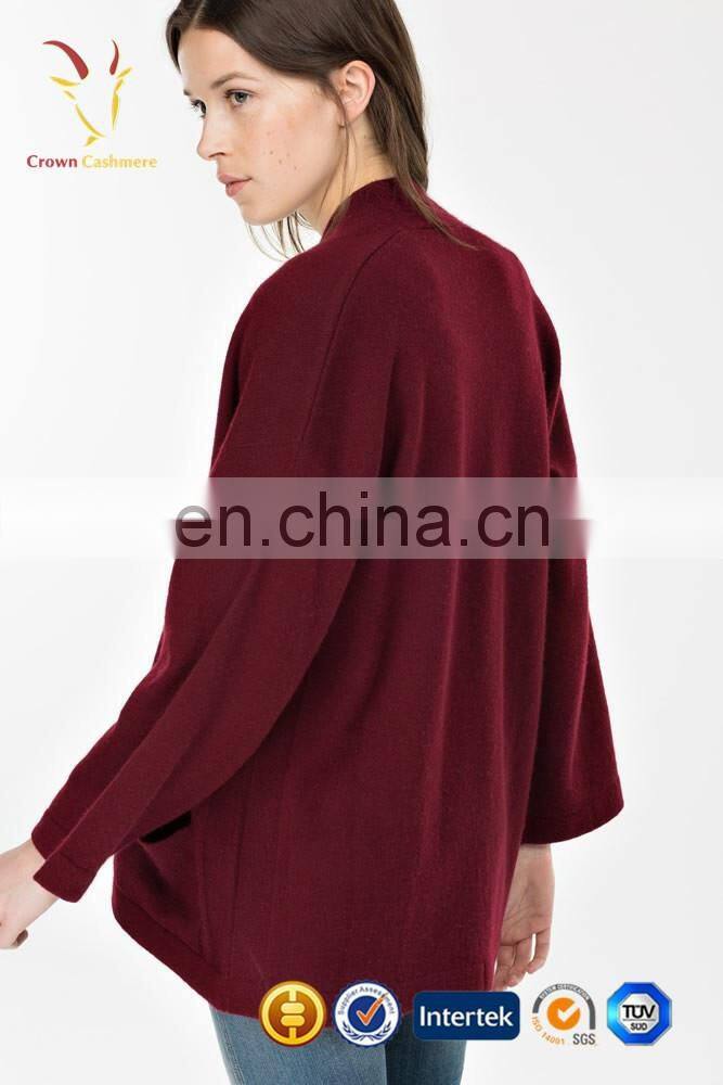 Plus size No Button Cashmere Cardigan Sweater with tie for women