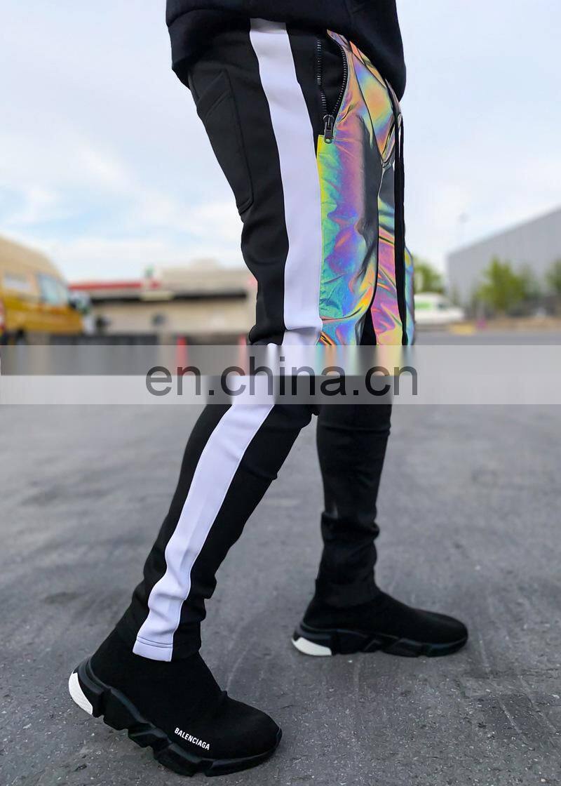 New colorful reflective trousers Europe and the United States casual plus size hip-hop trousers colorful reflective pants