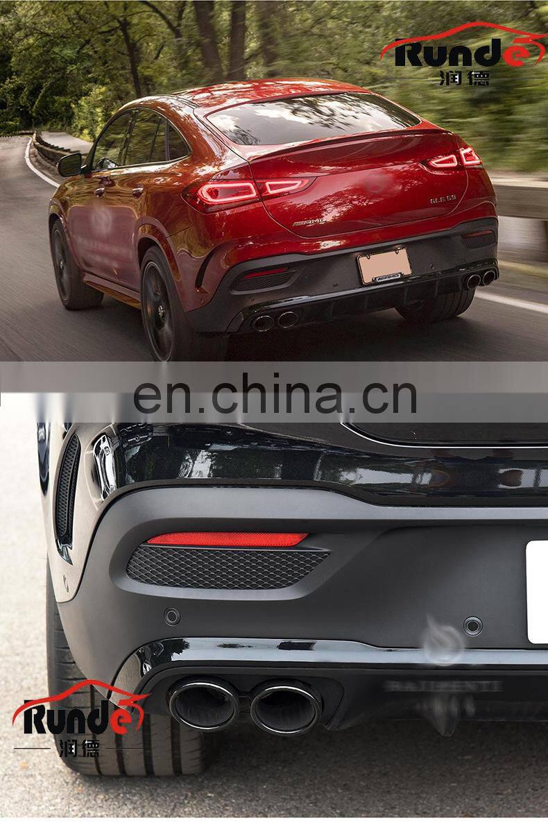 Runde PP Material Body Parts Rear Lip Exhaust For Mercedes-Benz GLE 54 400 Coupe Modified AMG Style rear lip exhaust