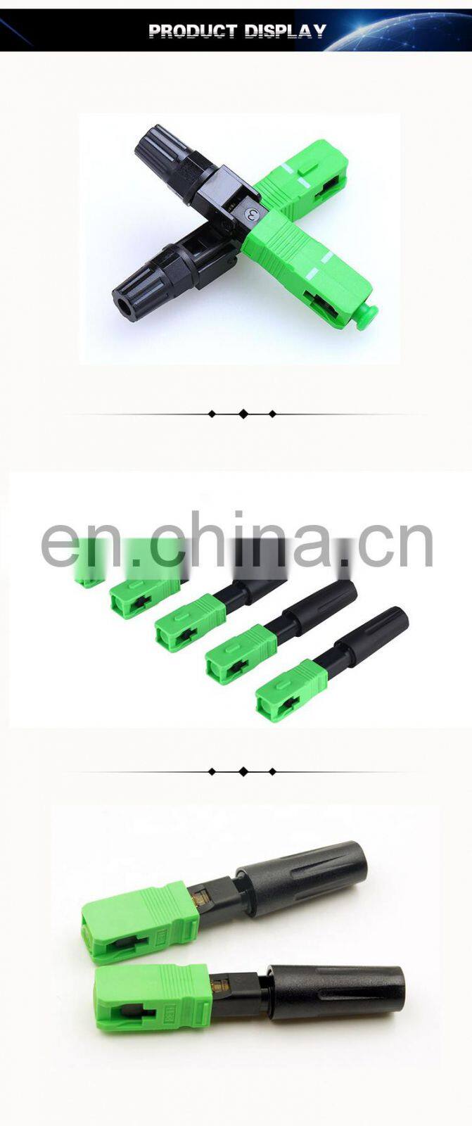 FTTH Optical Fiber Quick Connector Fiber Optic 55mm 60mm Fast Connector APC Upc Optic Fiber Connector