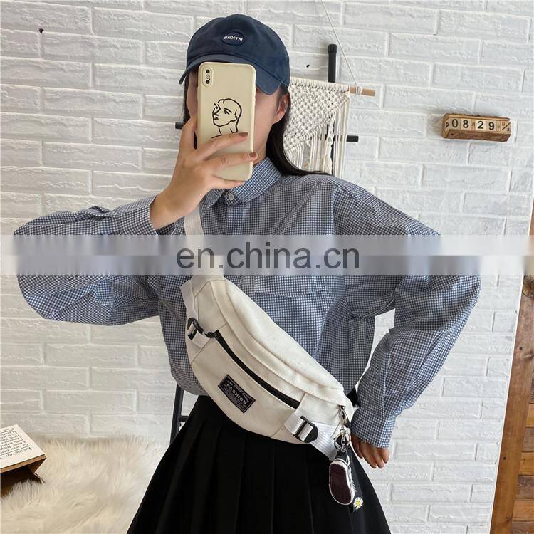 Trendy brand crossbody bag sports wild chest bag hip-hop one-shoulder female student waist bag