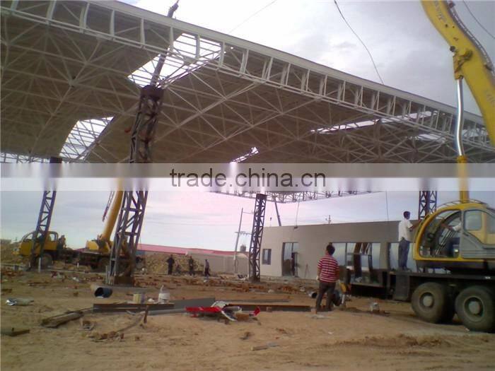 Prefab ball joint large span space frame gas station canopy