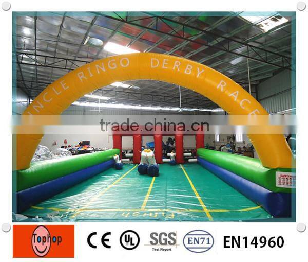 2014 Newest 4 LINE Inflatable horse runway Sports Games inflatable race track for kids and adults