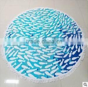 multicorlor wholesale custom printed round towel beach microfiber towel