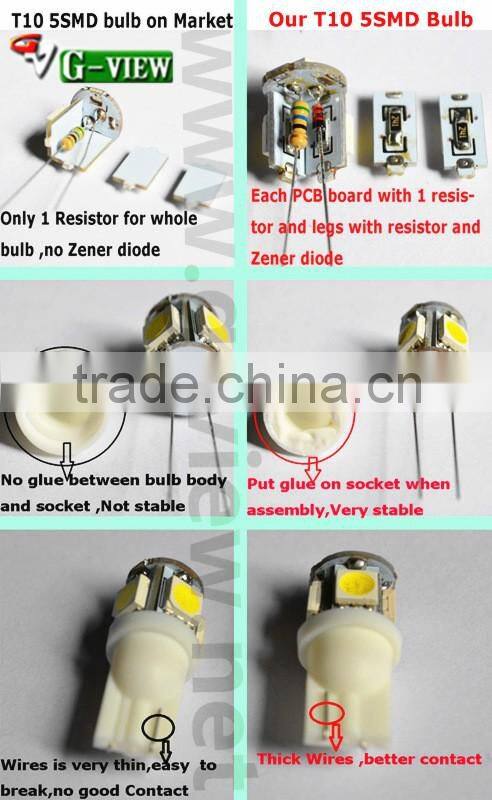 interior auto led light 12v , t10 13smd 5050 led car interior bulb , w5w led car light