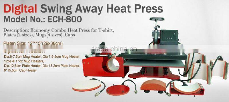 Multi-functional 8 in 1 Combo Sublimation Heat Press Machine