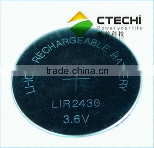 3.6v li-ion rechargeable battery lir2032