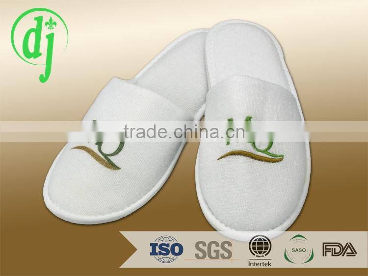 terry towelling fabric slippers fashion uniex print hotel slippers /warmer indoor slipper