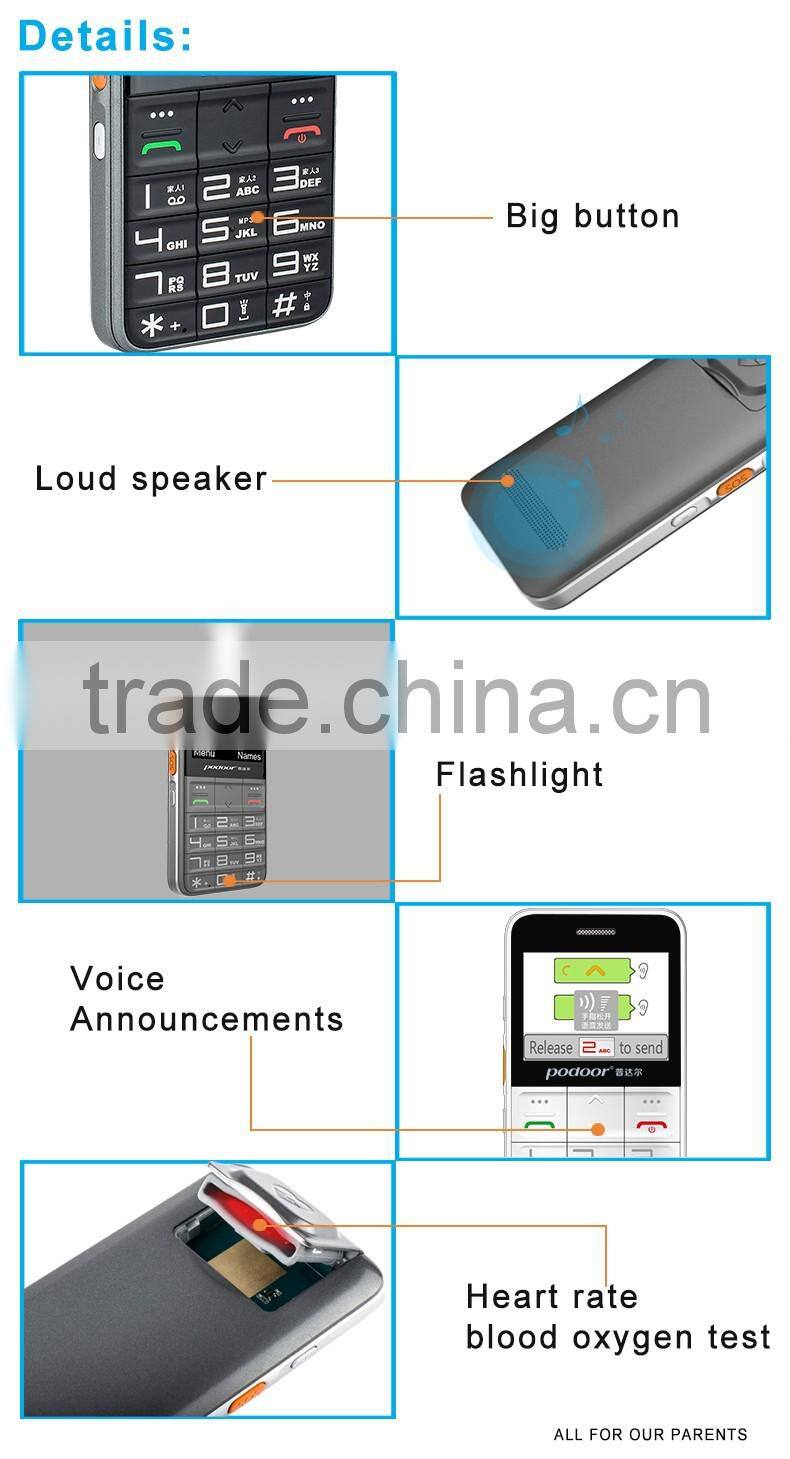 Health mobile phone with heart rate and blood oxygen monitor mobile phone display
