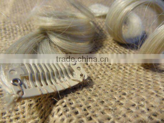 100% Human Hair Curly White Clip In Hair Extension