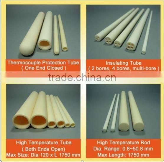 High Pure Al2O3 Ceramic Tubes/Plunger/Insulator 99 Alumina Tube