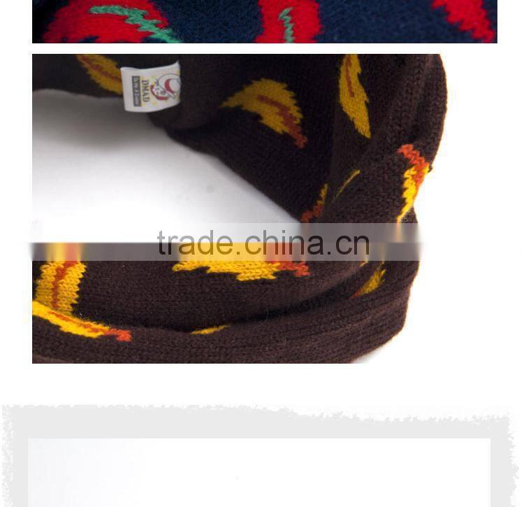 Newest Small Leaf Spreaded Fashion Cute Kids Knitted Winter Circle Loop Scarf