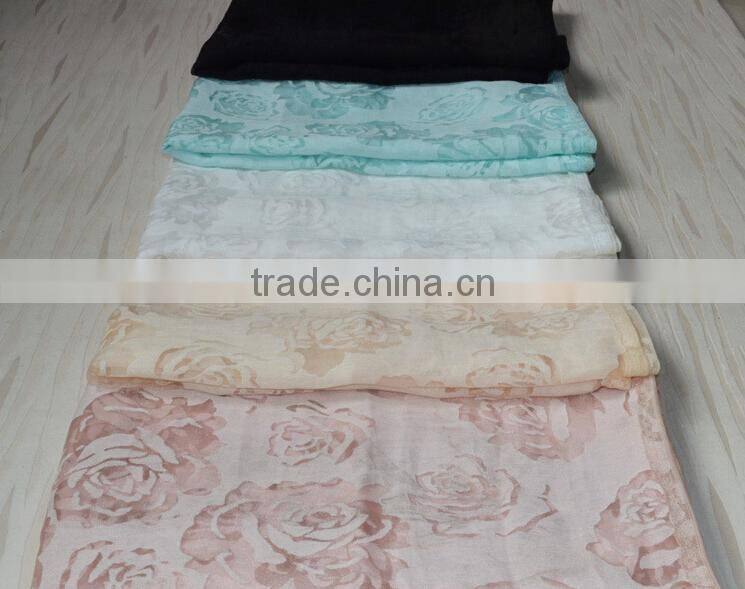 Wholesale New High Grade Lady Fashionable Hollow Rose Flower Lace Scarf