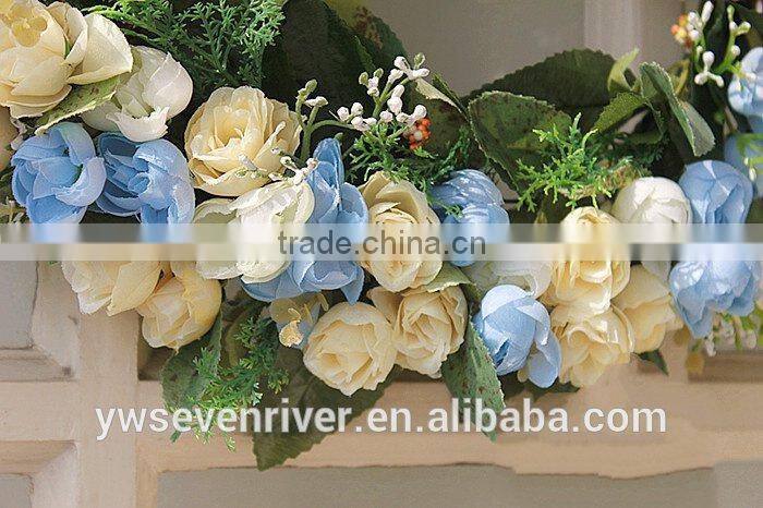 Custom simulation wreath door decoration pendant married the wedding floristry villa home decoration car wedding decoration blue