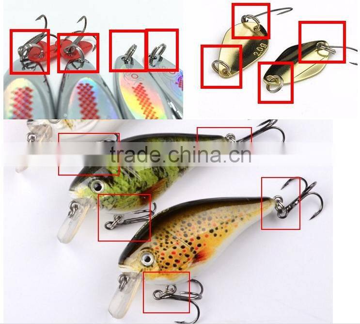 Fishing tackle accessories round edge Split Rings for Blank Lures Crankbait Hard Bait Double Loop Quick change Round O rig