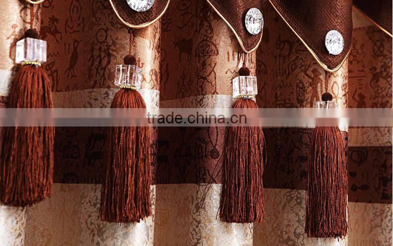 Home decoration window 100%ployester fabric European high-grade jacquard polyester curtain