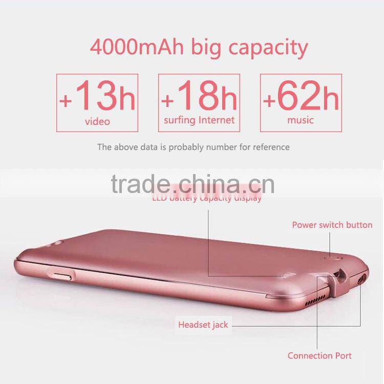 Alibaba china Back up rechargeable battery case for iphone 6