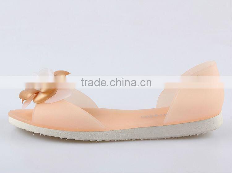 Ladies Colorful Candy Colour Flat Shoes Cheap Ladies Slippers Plastic Sandals Wholesale PVC Clear Jelly Shoes With Nice Flower
