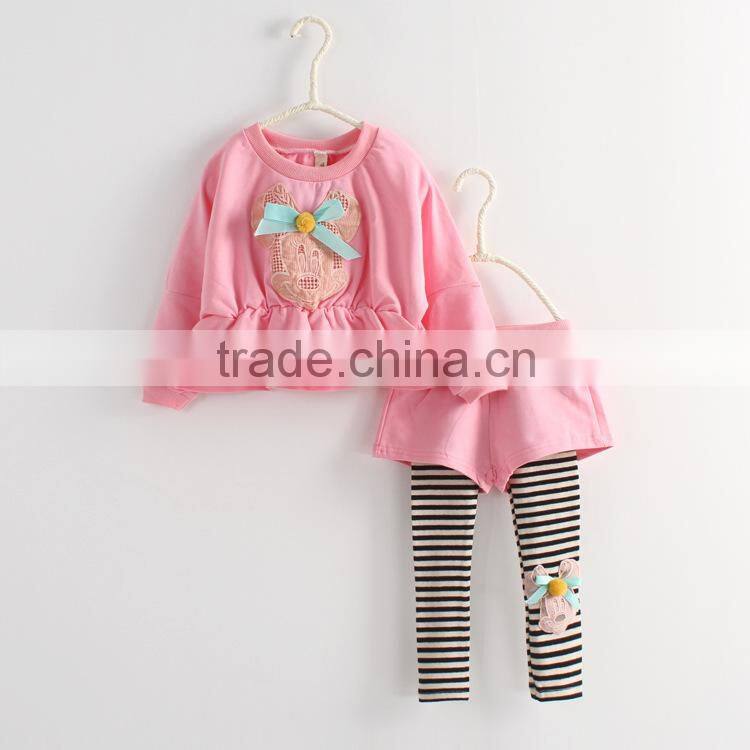 cheap clothing set tops and stripe leggings 4 colors cheap baby girls clothing