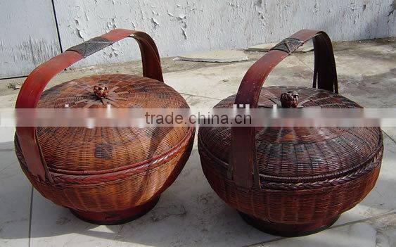 Chinese antique natural rattan basket