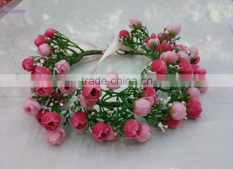 Wholesale Artificial women Rose Flower Wedding Crown Head Band tiara flower crown garland for girls
