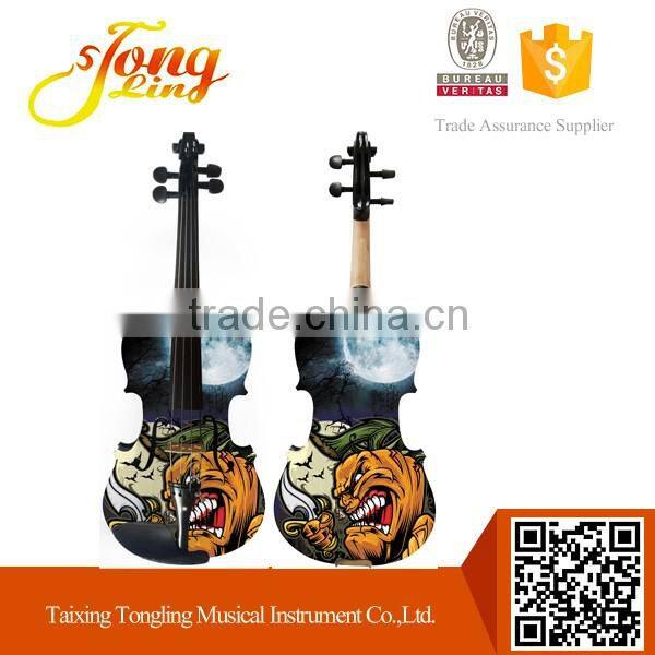 Tiger Painting Decorative Art Violin