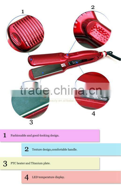 Professional 2 in 1 hair straightener flat iron and curling irons LED display 2.5 meter 360 power cord SY-891