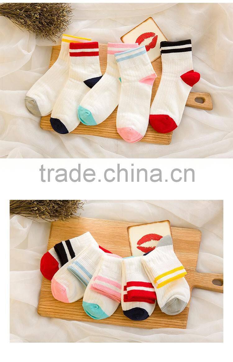 solid color mid length classical 100% cotton women's socks custom socks breathable