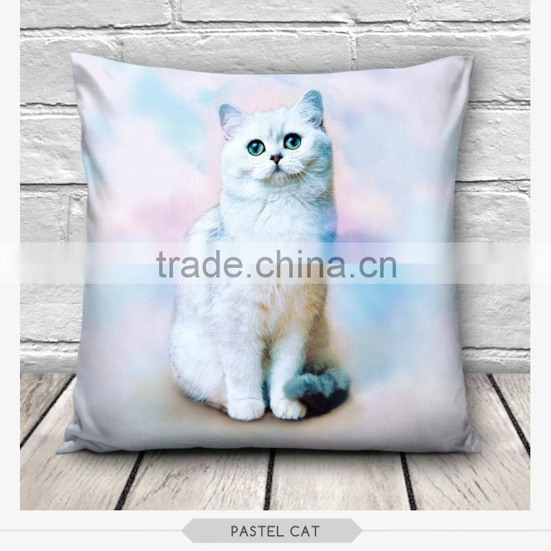 high quality fashion white kitty design 3d digital print pillowcases fullprint decorative throw pillow covers seat cushion Cover
