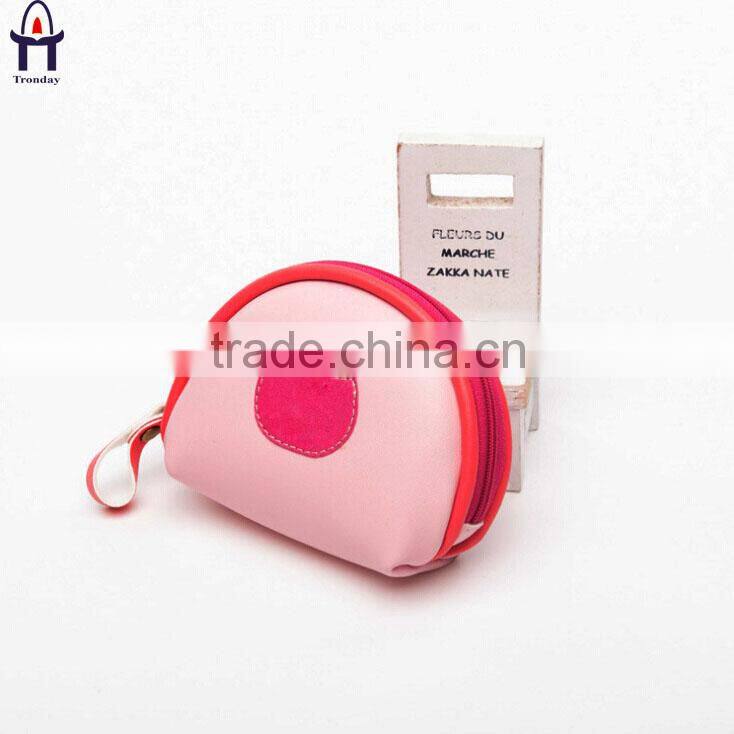 Multicolour blue pink girly pencil case, soft PU coin purse