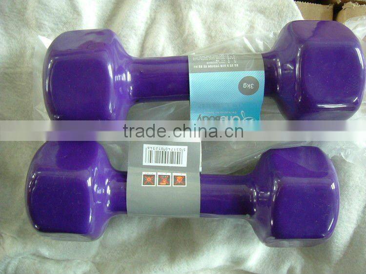 vinyl dipping hex dumbbell