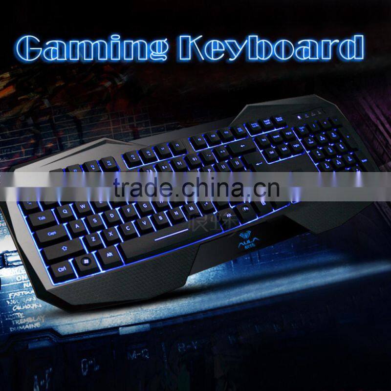 2015 New LED Illuminated Ergonomic Gaming Keyboard USB Multimedia Backlight Backlit Ultra-thin Keyboard