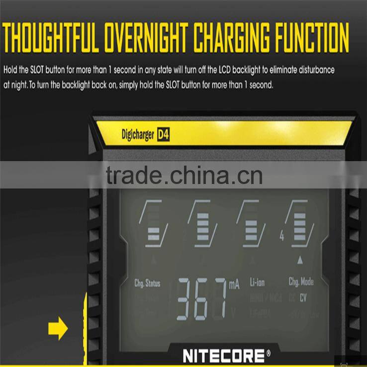 Fresh release Nitecore D4 LCD Intellicharge Charger goldberg supply US/EU/UK plug Nitecore D4 lcd charger