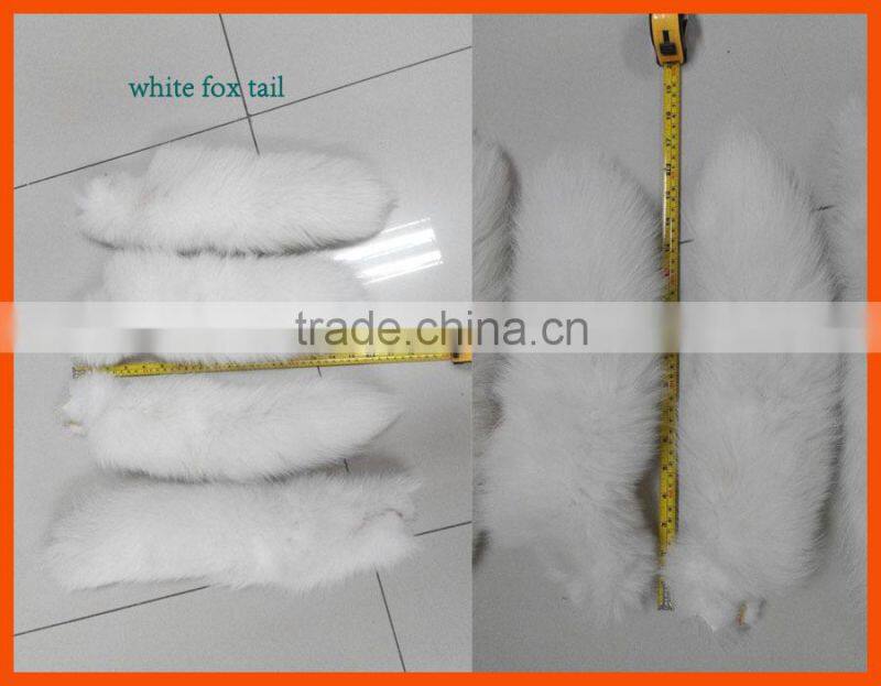 Fox fur skins dyed in different colors