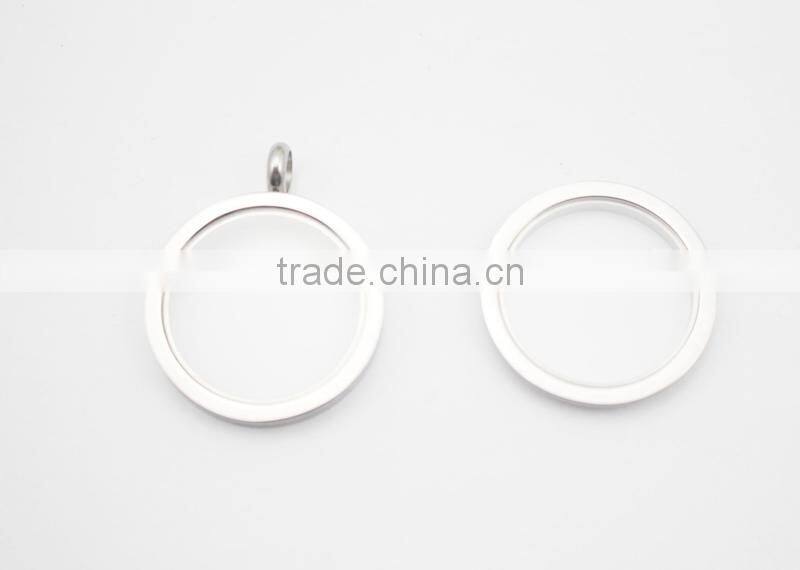 Round stainless steel shiny locket pendant with photo blank photo pendant