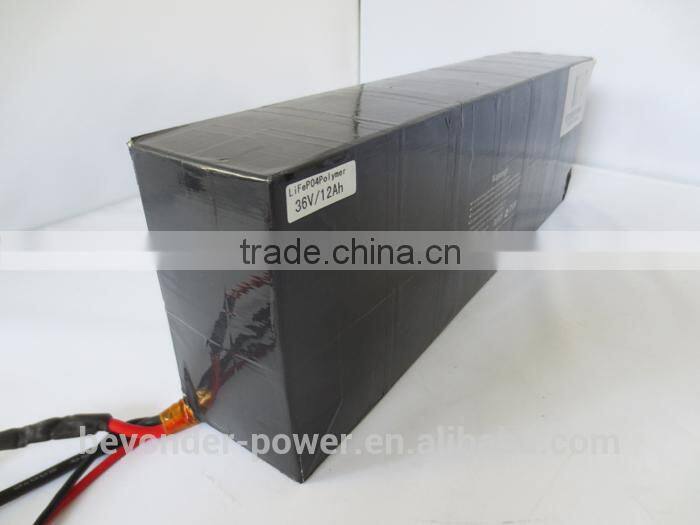 RoHS/CE /UL best safe lithium ion high capacity lithium polymer battery ebike battery pack with charger and internal BMS