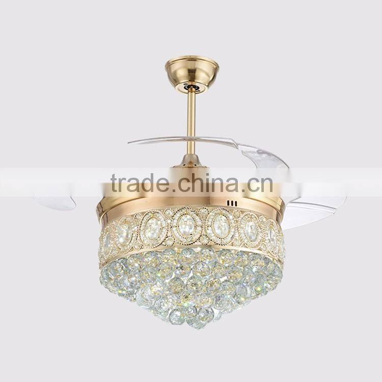 42 inch crystal ceiling fan with light LED