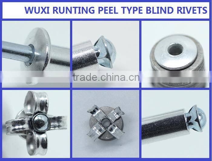 HIGH QUALITY OPEN END FACTORY DOME HEAD ALUMINUM STEEL PEEL RIVETS