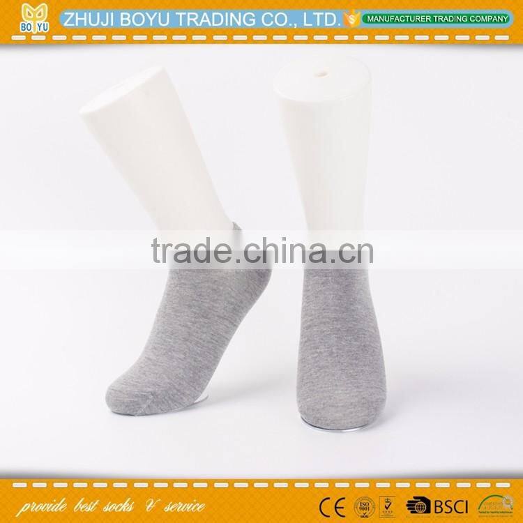 BY-160404 Hot sale men plain ankle cotton sport socks colored heel and toe custom