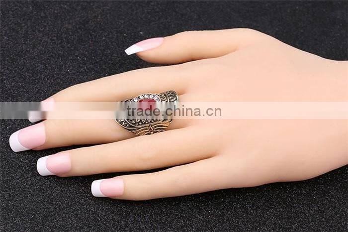 Fashion vintage jewelry zinc alloy gemstone latest gold ring designs for girls