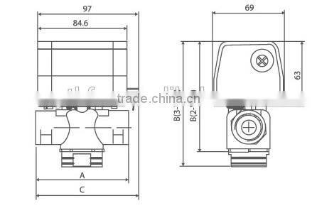 SR2012 electric Balancing Valve DN15 20 25 Brass Balance Valve Thread 2 Way 3 way Motorized valve